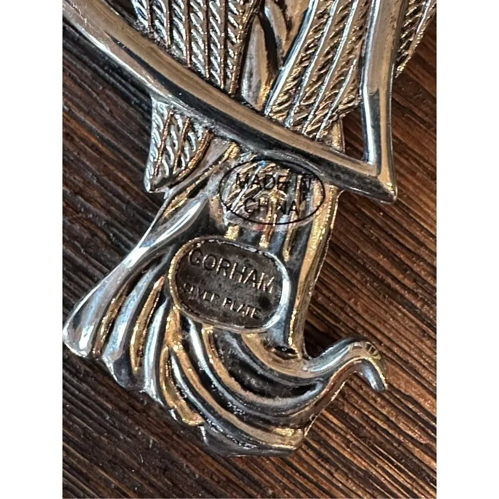 Gorham Faith and Hope silver plated ornaments